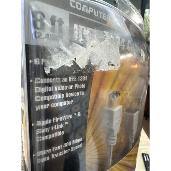 8ft IEEE 1394 Cable 6-pin to 4-pin Sony i-Link & Apple Firewire computer cord - Picture 5 of 5